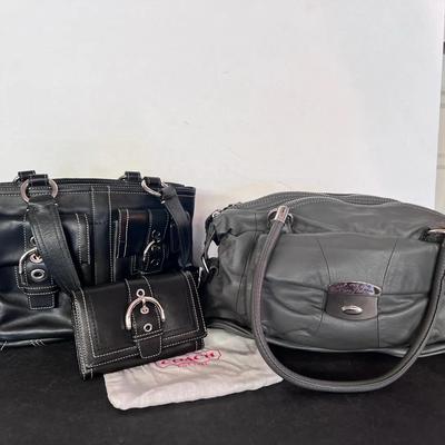 Coach Leather Shoulder Bag & Wallet Black, Marc Fisher Shoulder Bag Gray