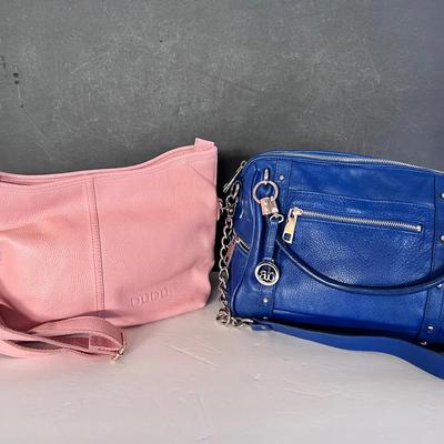 Audrey Brooke Leather Shoulder Bag Chunky Chain, DuDu Pink Leather Hobo Bag 