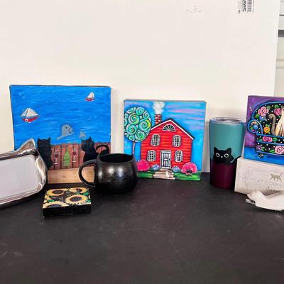 Cat Paintings Various Artists, Cat Lady Mugs Corkscrew Cat Head Frame 