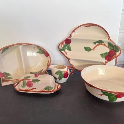 Franciscan Desert Rose China Lot Butter Dish, 2 Divided Dishes, Serving Bowl 