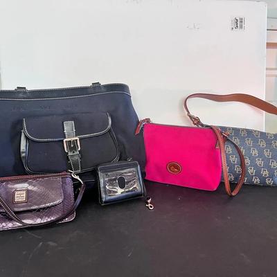 Dooney Bourke Shoulder Bag Black & Coin Purse, DB Signature Denim Bag, DB Pink Crossbody Pouchette
