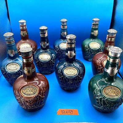 BL638 9  - Vintage Chivas Brothers Royal Salute Empty Whiskey Bottles