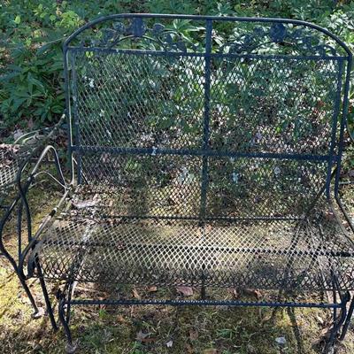 Iron Glider And Side Table