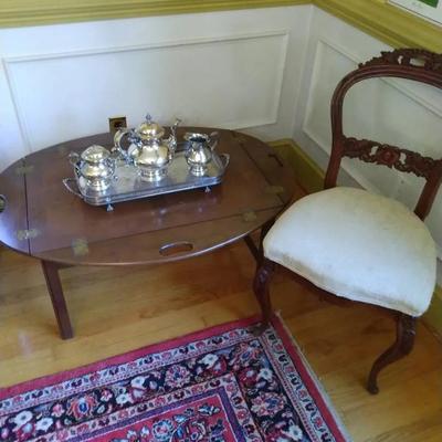 Shott Butlers Table And Vintage Victorian Chair