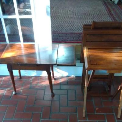 Vintage Drop leaf Table And Folding Tables 