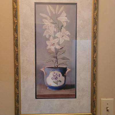 Framed Art Vase of Lillies