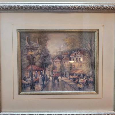 Framed Artwork French Street Scene