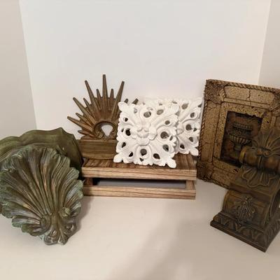 Mixed Lot Neo Classical Wall Hangings, Corbel, Shelf, Picture