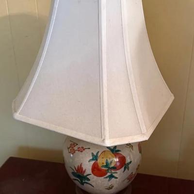 Vintage Ginger Jar Style Table Lamp Wood Base