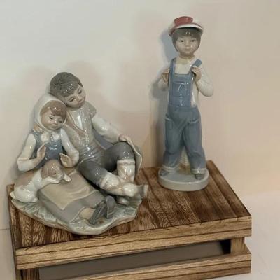 Lladro Lot Of Two-Boy From Madrid And Boy Girl With Puppy