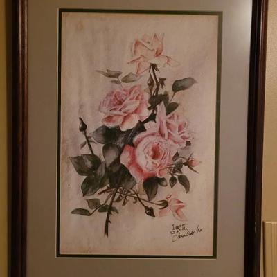 Floral Framed Print In Glass by Dodd