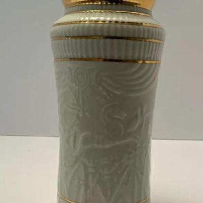 Egyptian Air Limoge Apothecary Jar, Fine Royal Porcelain