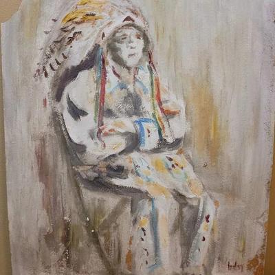 Native American Original Art Painting