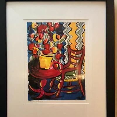 Framed Art “Chair in A Whirl” By Virginia Sorsby, Fergus