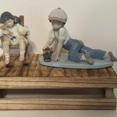 Lladro Naptime Figurine And SIGNED All Aboard Figurine