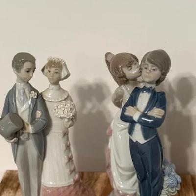 Lladro Bride Groom And Make Up Figurines
