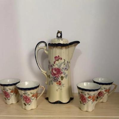 Teapot And Four Cups - Made In Japan