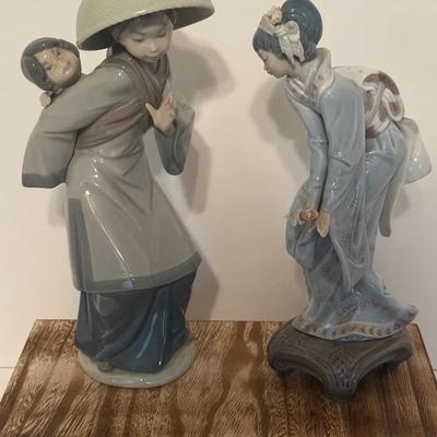 Lladro Set Of Two Figurines - Mayumi And “Motherly Love”