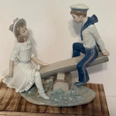 Lladro Seesaw Sailor Boy And Girl Figurine Retired 1255G