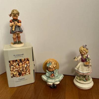 Hummel Rare Blumenkind Lore Girl with Birds, Sitting Pretty, A Stitch in Time