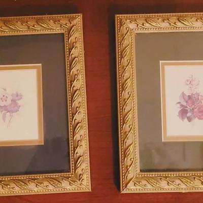 Set Of Small Framed Floral Prints
