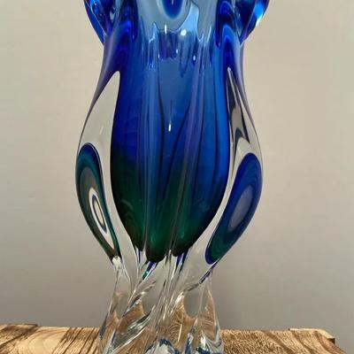 Vintage Hand Blown Art Glass Vase By Royal Gallery