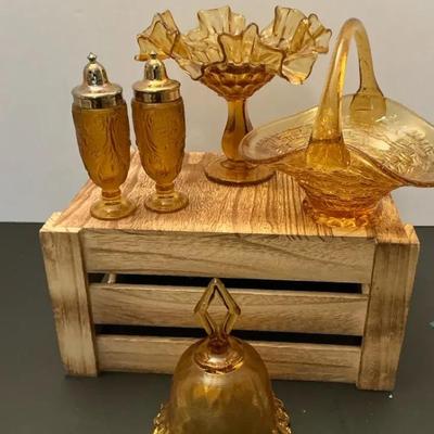 Mixed Lot Vintage Amber Glass.