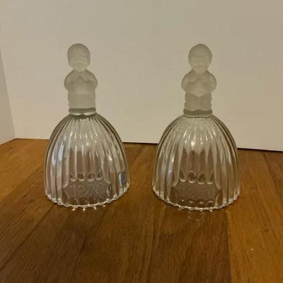 Hummel Frosted Glass Bells - Lot of two