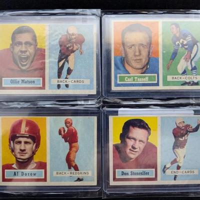 4 Topps 1957 Football Cards