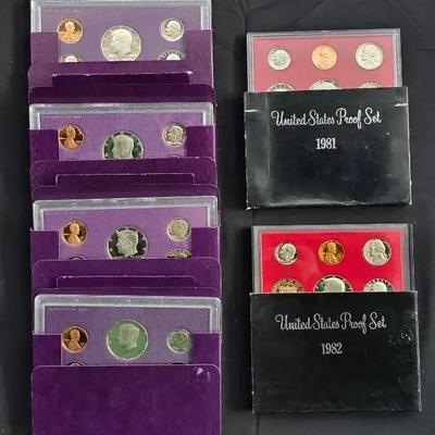 1981 & 1982 Proof Sets & 1987-1991 6 Sets, Proof Sets All Original