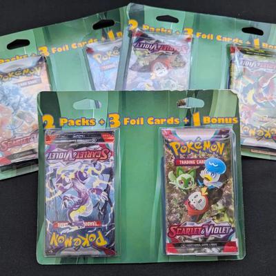 3 2 Pack Pokemon Sealed Packs, Factory New 'Scarlet & Violet'