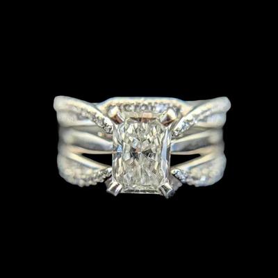 14K White Gold/Platinum Wedding Ring Set, NAGL #1224519