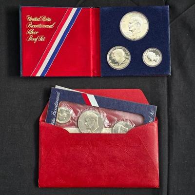 2 Bicentennial Silver U.S. Mint Sets (1 Proof, 1 Uncirculated)