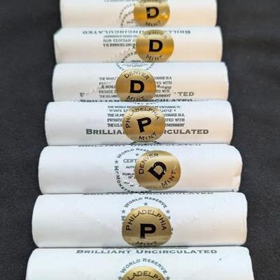 8 BU Rolls of P&D Jefferson Nickels