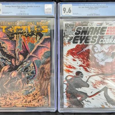 2 CGC Graded 9.6 Comics, Ninja Turtles & G.I. Joe