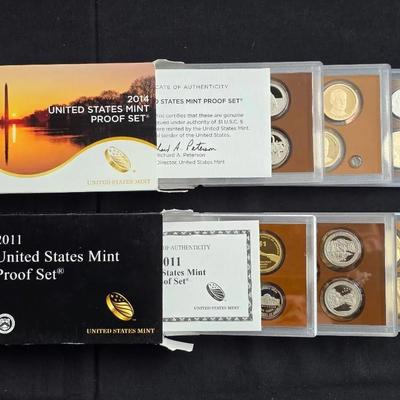 2011 & 2014 Proof Sets Original Mint Issued Packaging
