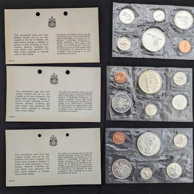 1963, 1965, & 1967 Silver Canada Proof Sets, Original Mint Packaging