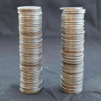 2 Rolls (100) Lincoln Steel Wheat Cents