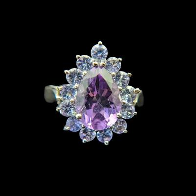10K White Gold Amethyst & Tanzanite Ring, NAGL #1224543