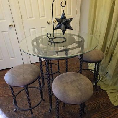 Ashley Glasstop Table & Stools