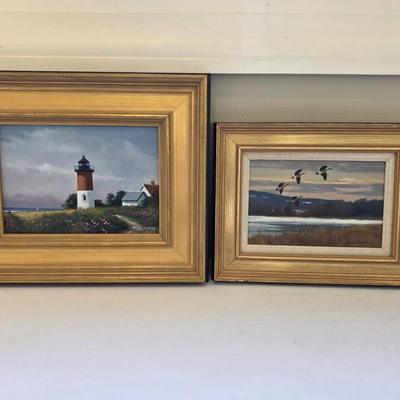 Lighthouse & Canada Geese Paintings By Gerald L. Lubeck