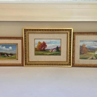 Three Autumn Farm Paintings By Gerald L. Lubeck