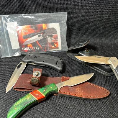 Timber Rattler, Snap-On (Kershaw) and Tool Logic Knives 