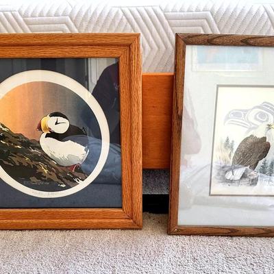 “Wee puffin single” By Byron Birdsall & “The eagle” By Sue Coleman Prints