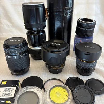 Assortment Of Nikon Lenses, Rokinson Lense