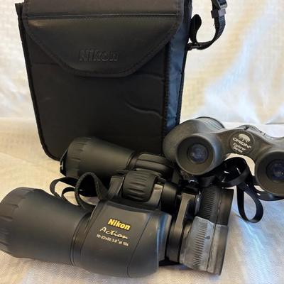 Nikon Action 10-22x50, Orion Explorer 10x50 Binoculars 