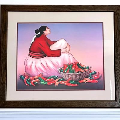 Framed Native American Southwest Themed Print