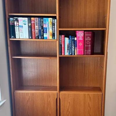 Wooden Bookcase With Storage Cabinets