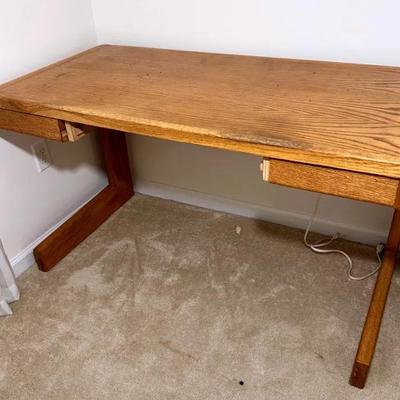 Modern Wooden Desk With Outlets 