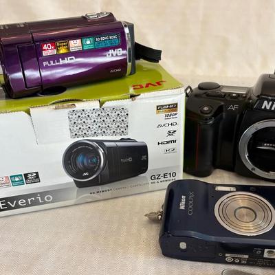 JVC Camcorder, Nikon Coolpix, Nikon AF N6006 Cameras 